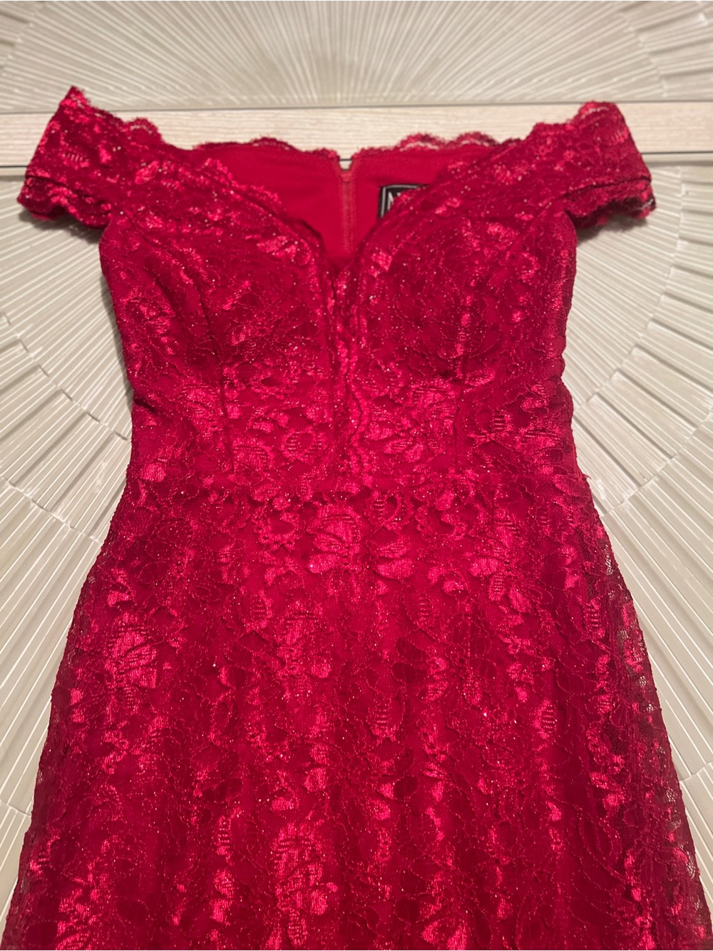 Night Way Collections Vibrant Red Dress with Exposed Zipper